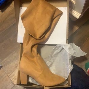 Over the knee high heel boots